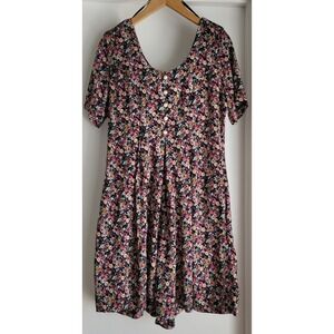 Vintage 90s Stuart Alan Floral  Rayon Jumper Sz 10 Casual Lightweight Women's